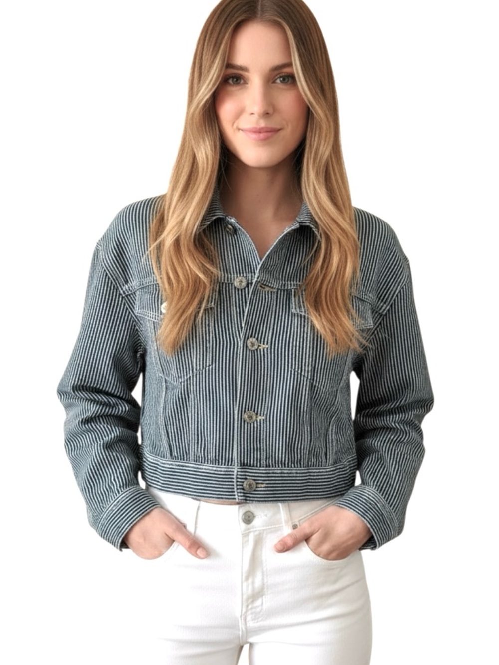 Gap Denim Railroad Stripe Icon Jacket